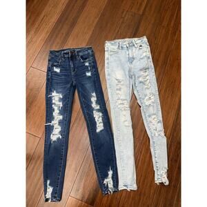American Eagle Next Level Hi-Rise Jegging Jeans 0 Lot 2 pair